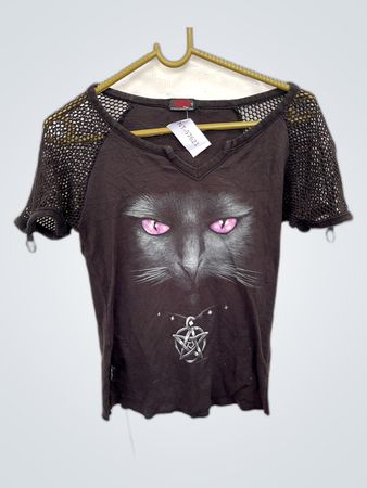 Spiral Direct Black Cat Graphic T-Shirt
