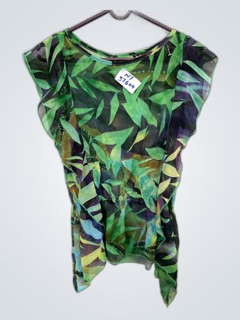 Le Chateau Green Floral Blouse
