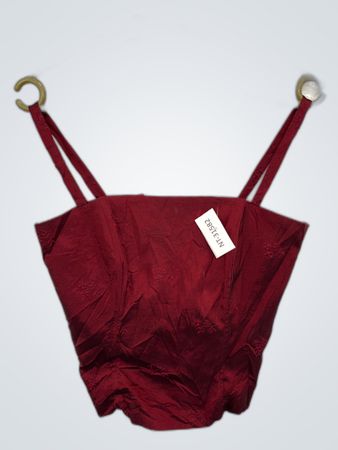 Red Satin Bustier Top