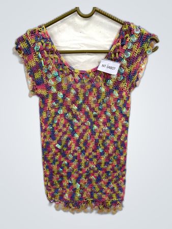Multicolored Crochet Fringe Top