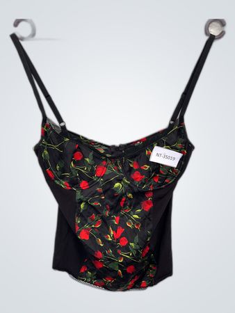 Unbranded Floral Satin Bustier Top