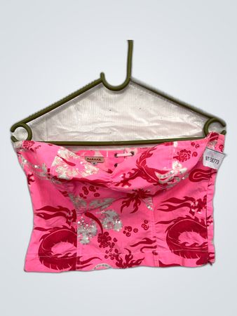 P.A.R.O.S.H. Pink Sequined Dragon Print Bustier