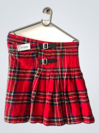 Unbranded Red Plaid Pleated Mini Skirt