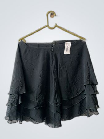 Zara Black Ruffled Mini Skirt