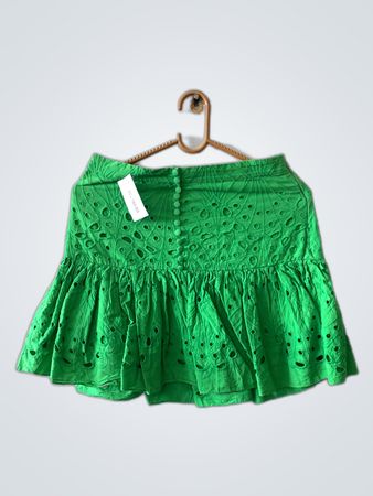 Zara Green Eyelet Mini Skirt