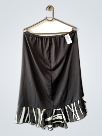 Black skirt with white striped hem