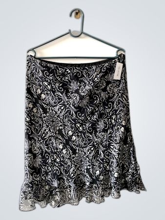 Mango Black Floral Print Mini Skirt