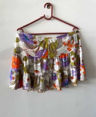 Guess Floral Ruffle Mini Skirt