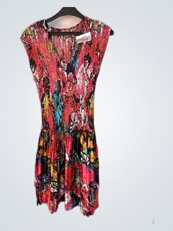Multicolored Printed Mini Dress