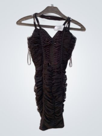 H&M Black Ruffled Bustier Top