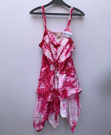 Avance Apparel Pink Tie-Dye Slip Dress