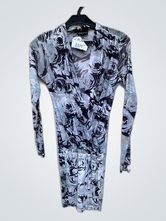Express Sheer Floral Wrap Blouse