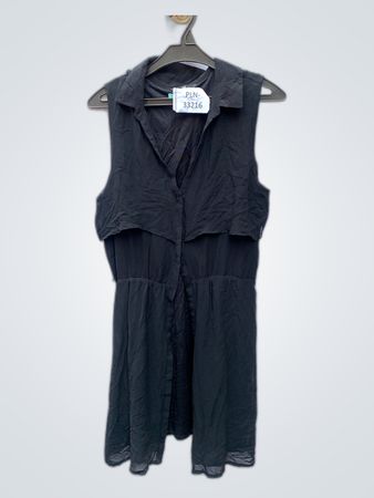 H&M Black Sleeveless Mini Shirtdress
