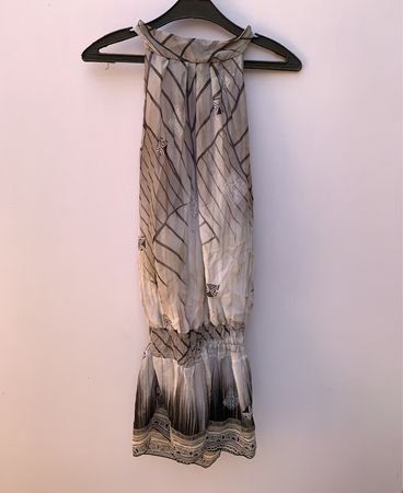 Dress with Gray and White Pattern