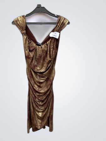 Zara Metallic Draped Mini Dress