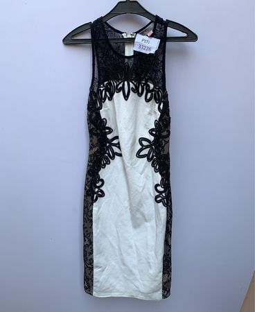 Lipsy London Black and White Lace Dress