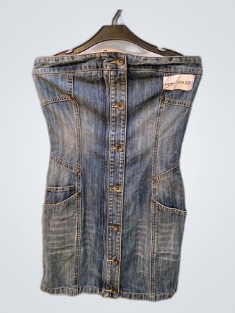 Reserved Strapless Denim Mini Dress