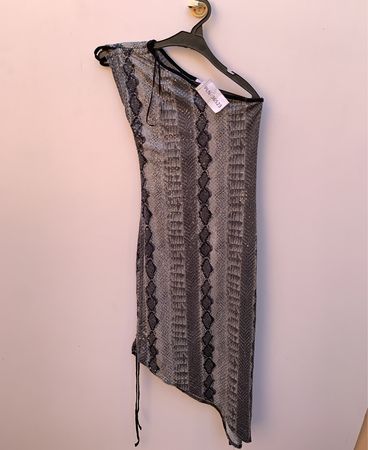 Ayana Snake Print One-Shoulder Mini Dress