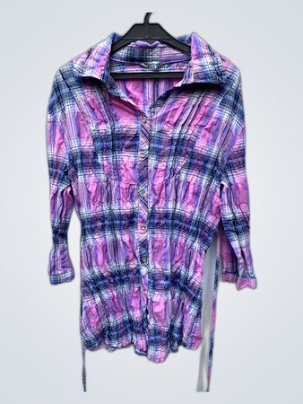 Pink Plaid Blouse