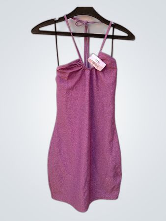 Divided Purple Shimmer Mini Dress