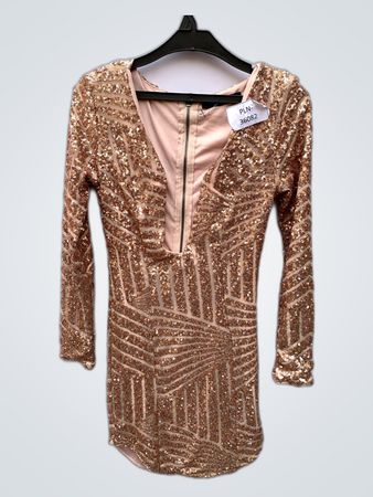 White Fox Long Sleeve Sequin Mini Dress