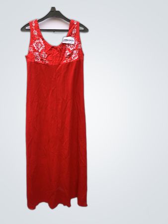 Red Floral Embroidered Dress