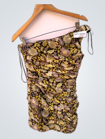 Zara Floral One-Shoulder Mini Dress