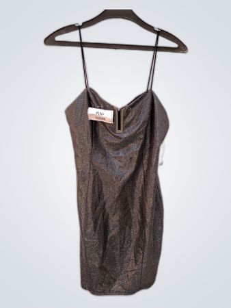 Entry Metallic Spaghetti Strap Mini Dress