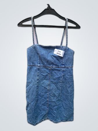 Topshop Denim Strap Mini Dress
