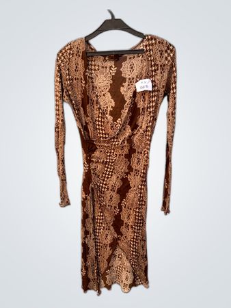 F&F Brown Lace Wrap Blouse