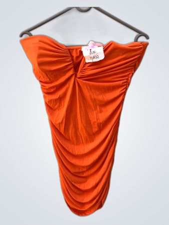 Orange Ruched Dress