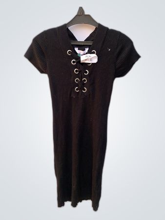 No Boundaries Black Lace-Up Knit Top