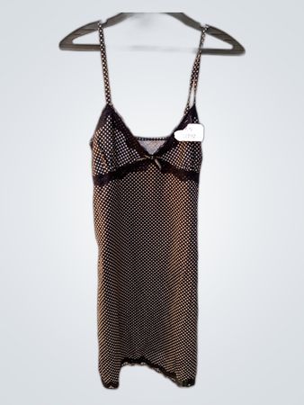 Black Polka Dot Satin Slip Dress