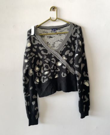 UK2LA Leopard Print Knit Cardigan