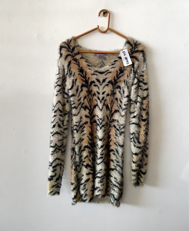 Furry Tiger Print Sweater
