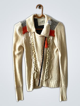 Angl the Net Embellished Knit Cardigan