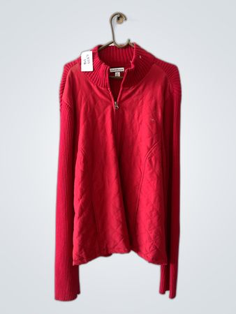 Croft & Barrow Red Quilted Zip Sweater