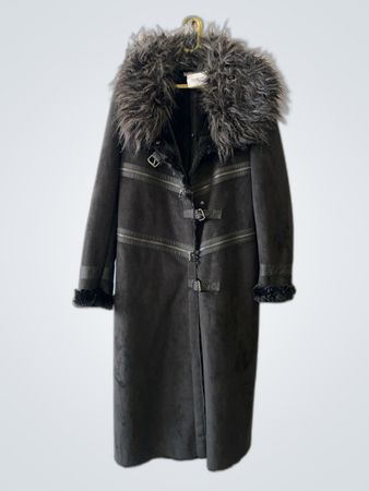 Et Femme Fur Trim Coat
