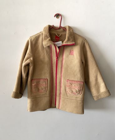 Esprit Kids Suede Jacket with Fur Collar