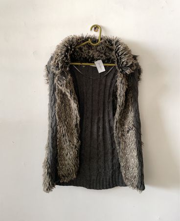 Jessica Fur Trim Knitted Waistcoat