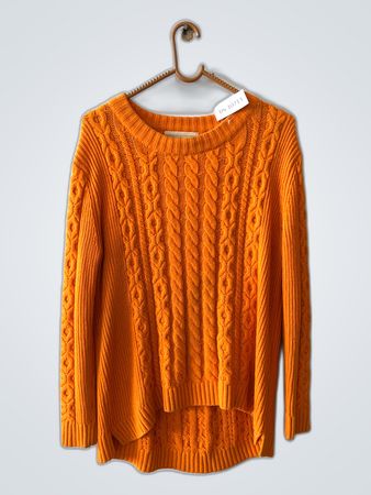 Holland & White Orange Cable Knit Sweater
