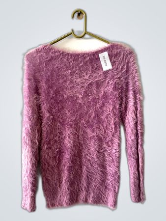 Purple Fuzzy Knit Cardigan