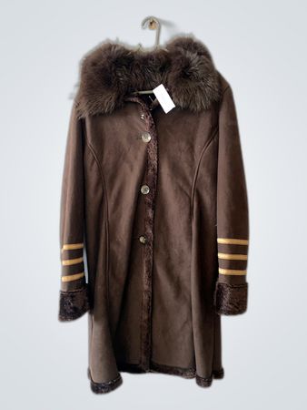 Brown Fur Trimmed Coat