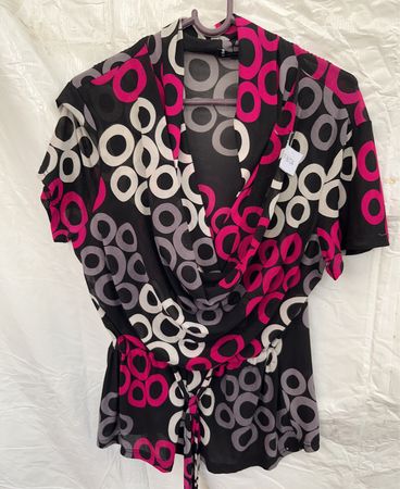 Printed Wrap Blouse