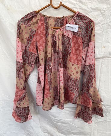 Blouse with Paisley and Floral Patchwork Pattern