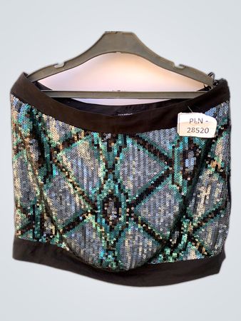 Warehouse Teal Sequined Bandeau Top