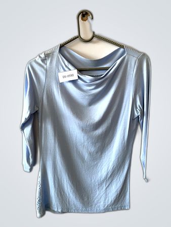 Light Blue Knit Cowl Neck Top