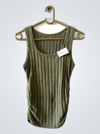 Olive Ribbed Tank Top