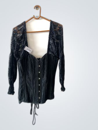 Black Lace Corset Top