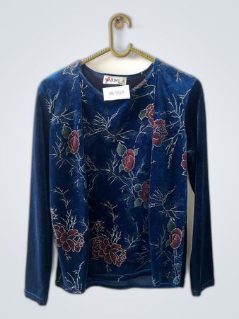 Maxime.Z Paris Floral Velvet Top